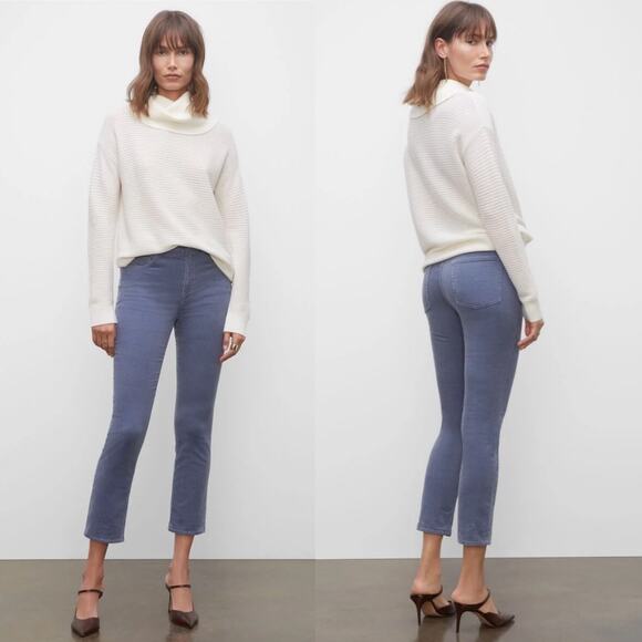 Club Monaco High Rise Corduroy Pants Skinny Jeans Pastel Blue - Size 24" - NWT - Picture 1 of 14